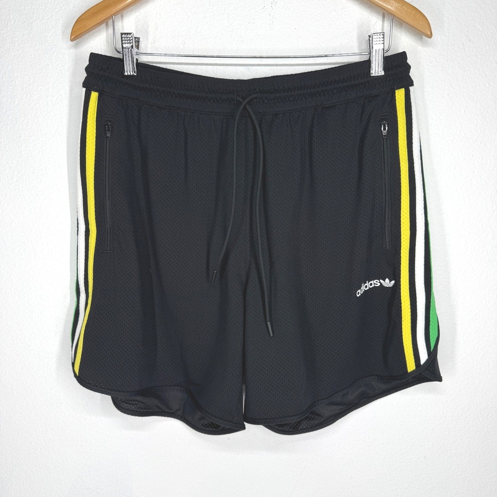 Adidas Mens Sprinter Shorts Size L NEW Black Green Track Running Athleisure Gym